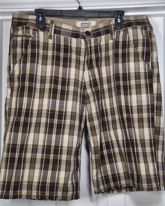 VTG Levis Mens Seaside Cotton Plaid Shorts 36 Brown Plaid Shoreline (38x12)* - Picture 1 of 8