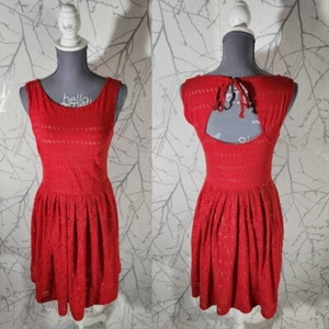 Postmark Red Eyelet Cutout Back Sunstream A-Line Dress | Women's S - Picture 1 of 4