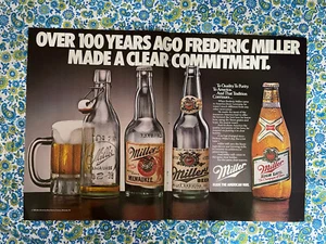 Vintage 1985 Miller High Life Beer Print Ad Frederic Miller 100 Years - Picture 1 of 9