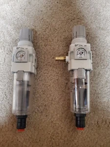 Lot 2x SMC AW30-N02DE-Z-B PRESSURE REGULATOR 150 Psi Mpa Gauge Bowl Used H AR - Picture 1 of 14