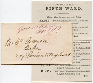 SCOTLAND 1874 PARLIAMENTARY ELECTION CARD to ANDERSON BAKER ...PAID GLASGOW - Picture 1 of 5