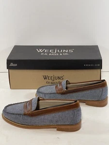 G.H. Bass Weejuns Diane Denim Woman’s Sz 5M Penny Loafer New In Box - Picture 1 of 10
