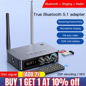 Bluetooth 5.1 Transmitter Empfänger Sender 4 IN 1 Aux Audio Adapter Disk Play - Bild 1 von 12