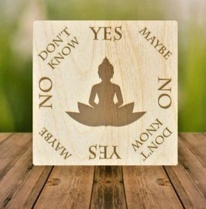 SMALL Wooden Buddhist Chakra Meditation Pendulum Board HANDMADE [6"x6"] - Picture 1 of 4