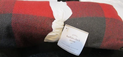 Pottery Barn Buffalo Throw 50 X 60 全新 带标签 — 第 1/2 张图片