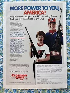 Anuncio impreso vintage de pistolas de aire comprimido Crosman 1984 EE. UU. Equipo de tiro - Imagen 1 de 7