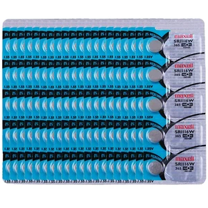 Maxell 365 SR1116W Silver Oxide Watch Batteries (100 Batteries) - Picture 1 of 5