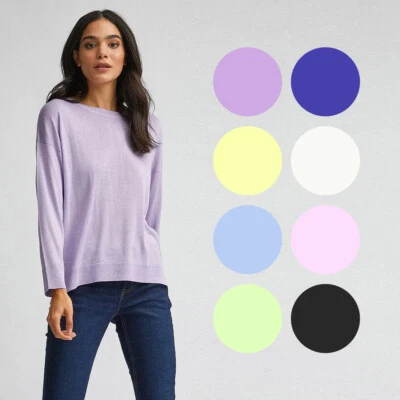 Ex Dorothy Perkins Long Sleeve Round Neck Light Knit Top Size 6 - 22  - Image 1 of 4