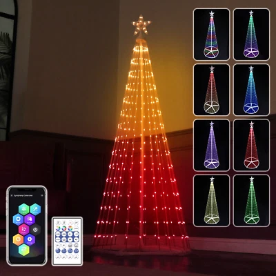 370 LED Lights Show Christmas Tree Cone Outdoor Xmas Home Yard Decor Multicloor - Image 1 of 4