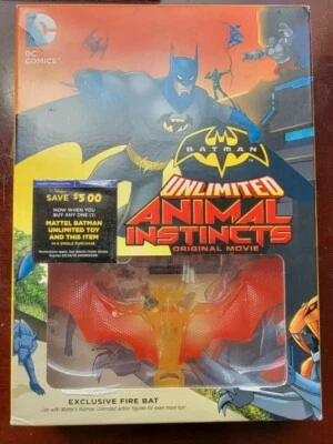 New Batman Unlimited Animal Instincts Movie DVD w/ Fire Bat Action Figure  - Image 1 of 4