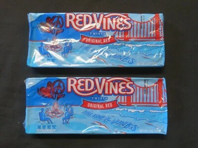 (2) Red Vines Original Red Flavor Licorice 5 Oz Movie Theater Size Trays ! - Imagem 1 de 2