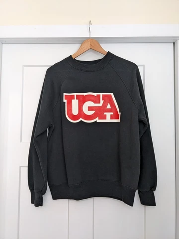 VTG UGA University of Georgia Bulldogs Sweatshirt Black XL Soffe Heavy Sweats Cover