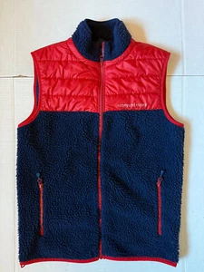 VINEYARD VINES - Men's Blue Red Fleece Sherpa Full Zip Vest -Size X-Small - XS - Picture 1 of 4