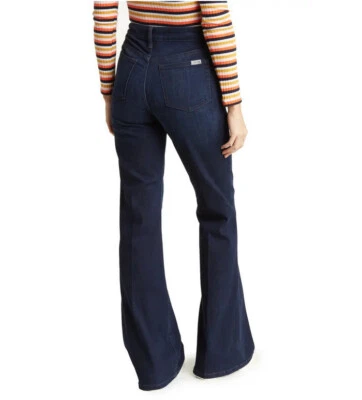 Pantalones de mezclilla acampanados Molly de tiro alto impecables para mujer talla 27 Francesca lavado oscuro nuevos con etiquetas Foto 1 de 4