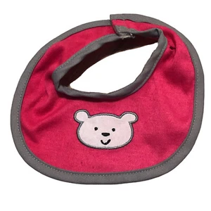 Build-A-Bear Baby Lätzchen rosa grau Klett Zubehör Mädchen reparaturbedürftig BABW - Bild 1 von 5