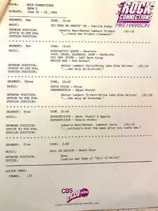 6/20/86 MIKE HARRISON'S 'ROCK CONNECTIONS' GOLDEN ERA OF FM ALBUM ROCK,1967-1975 - Picture 1 of 2