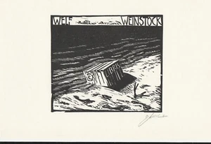Exlibris - EDUARD ALBRECHT-HAGEN - For Welf Weinstock - Signed - "Beached" Box - Imagen 1 de 1