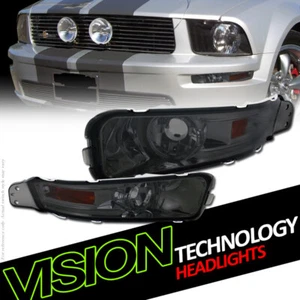 Smoke Amber Front Signal Parking Bumper Lights Lamps Jy For 05-09 Ford Mustang - Bild 1 von 2