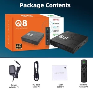 2024 Q8 New Android 12.0 Mega TV Box 4K/ 5G 2GB-16GB-Unlimited Media Apps/Plus. - Picture 1 of 3