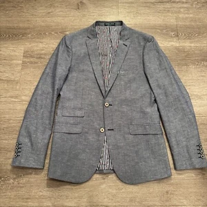 PAISLEY & GRAU Sport Mantel Herren 38 R Blau Blazer Freizeit Jacke Leinenmischung Preppy - Bild 1 von 17