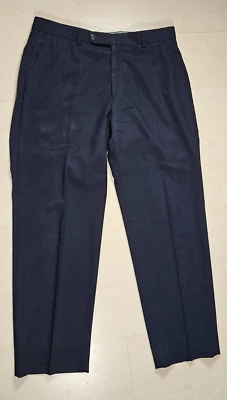 Pantalones de vestir Ballin clásicos de lana para hombre pantalones 38x29 forro ComfortEze negros Foto 1 de 4