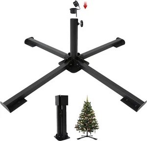Foldable Tree Stand for 60cm to 280cm Christmas Trees, Heavy-Duty Metal Base for - Picture 1 of 7