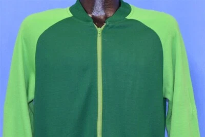 CHAQUETA DEPORTIVA DE DISEÑO VINTAGE AÑOS 80 VERDE BLOQUE DE COLOR CREMALLERA PEQUEÑA S  Foto 1 de 4