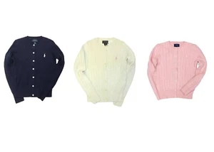 Polo Ralph Lauren Girls Cable Knit Sweater Cardigan Kids Size 8-10 Medium - Picture 1 of 5