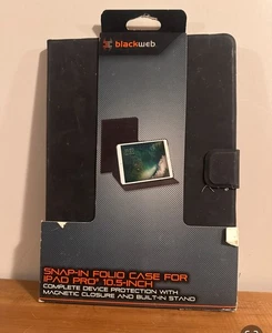 BlackWeb iPad Pro 10.5in Snap-In Folio Case. Magnetic Closure Built In Stand - Picture 1 of 2