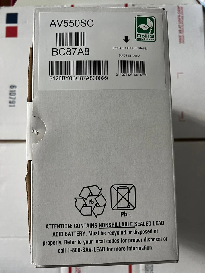 TRIPP LITE AV550SC 550VA TOWER UPS 300W 3 MINUTE FULL LOAD 5 OUTLETS BATTERY - Image 1 of 1