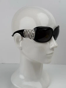 Bvlgari Oval Crystal 8016-B Sunglasses Black 60/18 - Picture 1 of 7