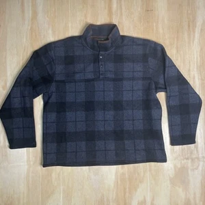Orvis Buffalo Plaid Fleece Press Stud Snap Jacket Pullover Cowboy Rustikal - Bild 1 von 11