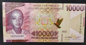 Guinée billet de 10 000 Francs de 2022 Neuf - UNC - Foto 1 di 1