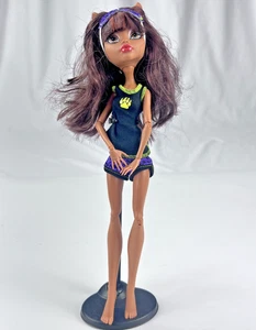 Monster High Clawdeen Wolf Dead Tired 2008 Mattel Pajama Black Purple Outfit - Picture 1 of 9