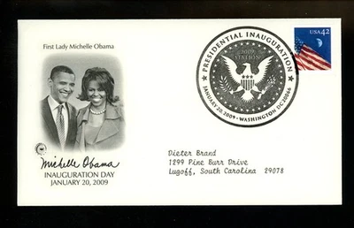 US Inauguration Day FDC Barack H Obama 1/20/2009 PCS BHO-I-None Washington DC - Image 1 of 2