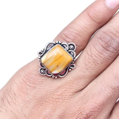 Joyería de plata hecha a mano con piedras preciosas de jaspe de caballo salvaje "7" Foto 1 de 4