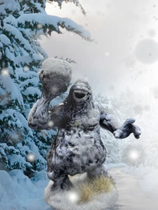 Schneegolem (1) handbemalt - D&D - Pathfinder - Fantasy - Bild 1 von 1