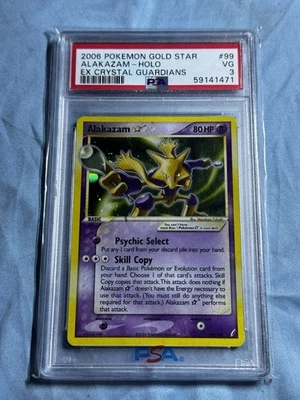 2006 POKEMON EX CRYSTAL GUARDIANS GOLD STAR ALAKAZAM-HOLO PSA 3 #99 - Image 1 of 2