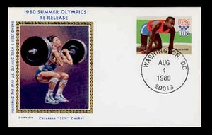 UX80 SUMMER OLYMPIC RE-ISSUE POSTAL CARD FDC - COLORANO - Picture 1 of 2