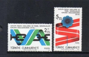 TURQUÍA MNH 1978 SG2636-2637 25O ANEXO DEL CONVENIO EUROPEO DE DERECHOS HUMANOS - Imagen 1 de 1