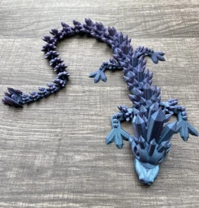 3D Printed Crystal Dragon Flexible Full Articulated Dragon Fidget Toy Deco 17in - Picture 1 of 2