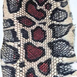Burmese Print Genuine Cobra Snak Skin Snakeskin Glossy Red 5x36" - Picture 1 of 4