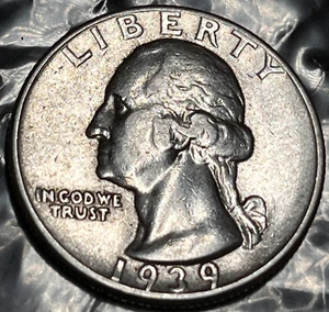 1939 P WASHINGTON QUARTER SILVER #906 - Bild 1 von 8