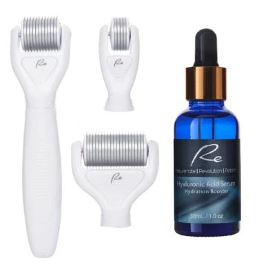 Microneedle Face & Body DERMA ROLLER 3 PIECE SET & Hyaluronic Acid Serum 30ml - image 1 of 4