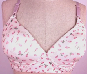 Barely There 4584 Pink Floral Nylon Wireless T Shirt Bra Size 34 C (10) - Picture 1 of 15