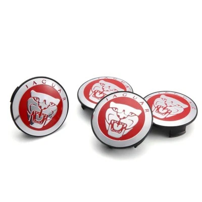 Pour Jaguar 4pcs 59mm Enjoliveurs de moyeu Capuchons centraux Pièces rouge - Image 1 of 4