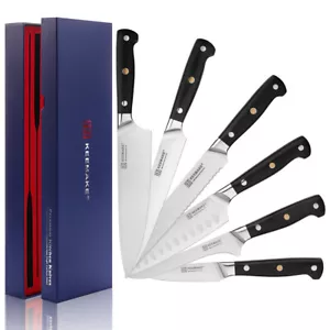 KEEMAKE 6-TEILIGES Kochmesser Set Edelstahl Küchenmesser Schneiden Schneiden - Bild 1 von 9