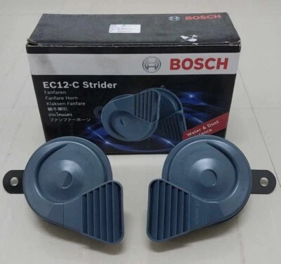 NEW BOSCH EC12-C 12V 400/500HZ 118dB(A) Strider Fanfare Horn Set Car SUV Horns - Image 1 of 4