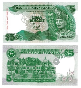 MALAYSIA P-28b 5 Ringgit 1989 UNC - Picture 1 of 1