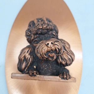 Kupfer Pudel Hund Wandbild Copperama Inc Künstler Victor Personette Vintage Kitsch - Bild 1 von 6